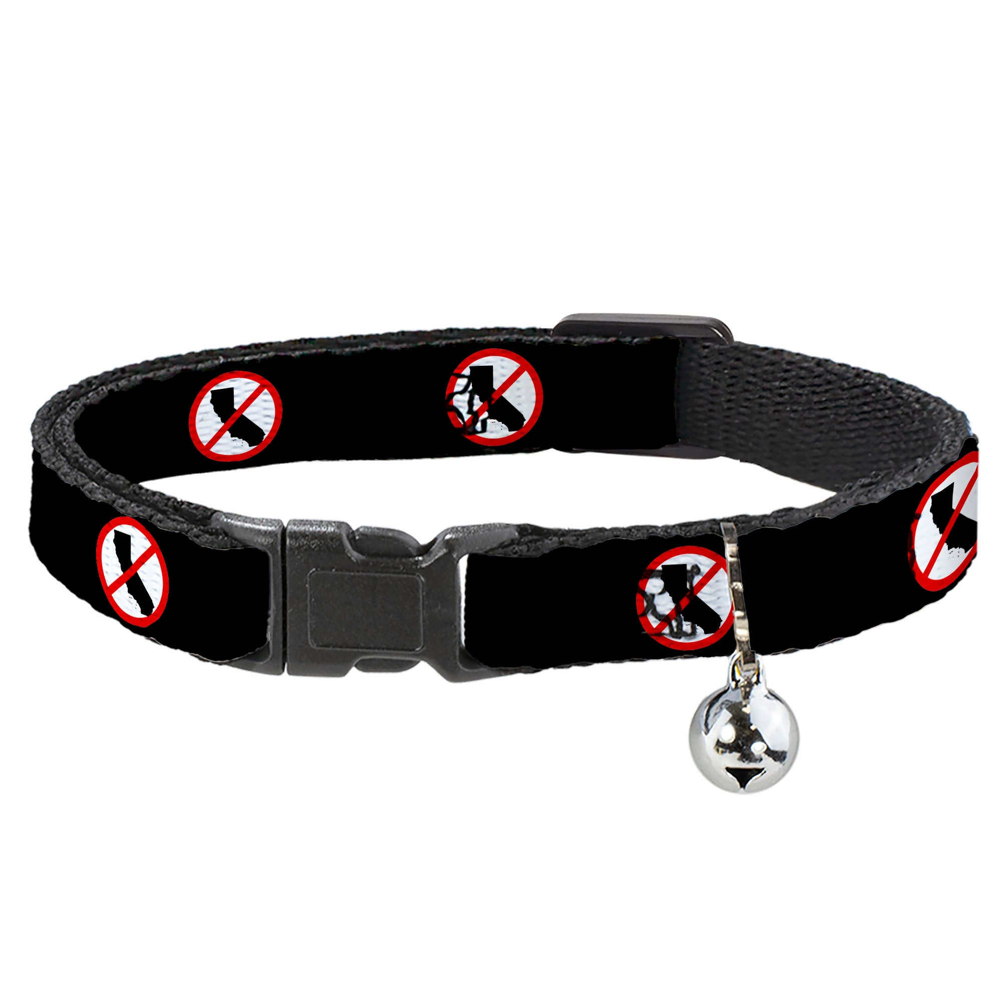 Cat Collar Breakaway - Anti-California Logo Black Red White Breakaway Cat Collars Buckle-Down