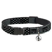 Cat Collar Breakaway - Americana Stars & Stripes2 Weathered Black Gray Breakaway Cat Collars Buckle-Down