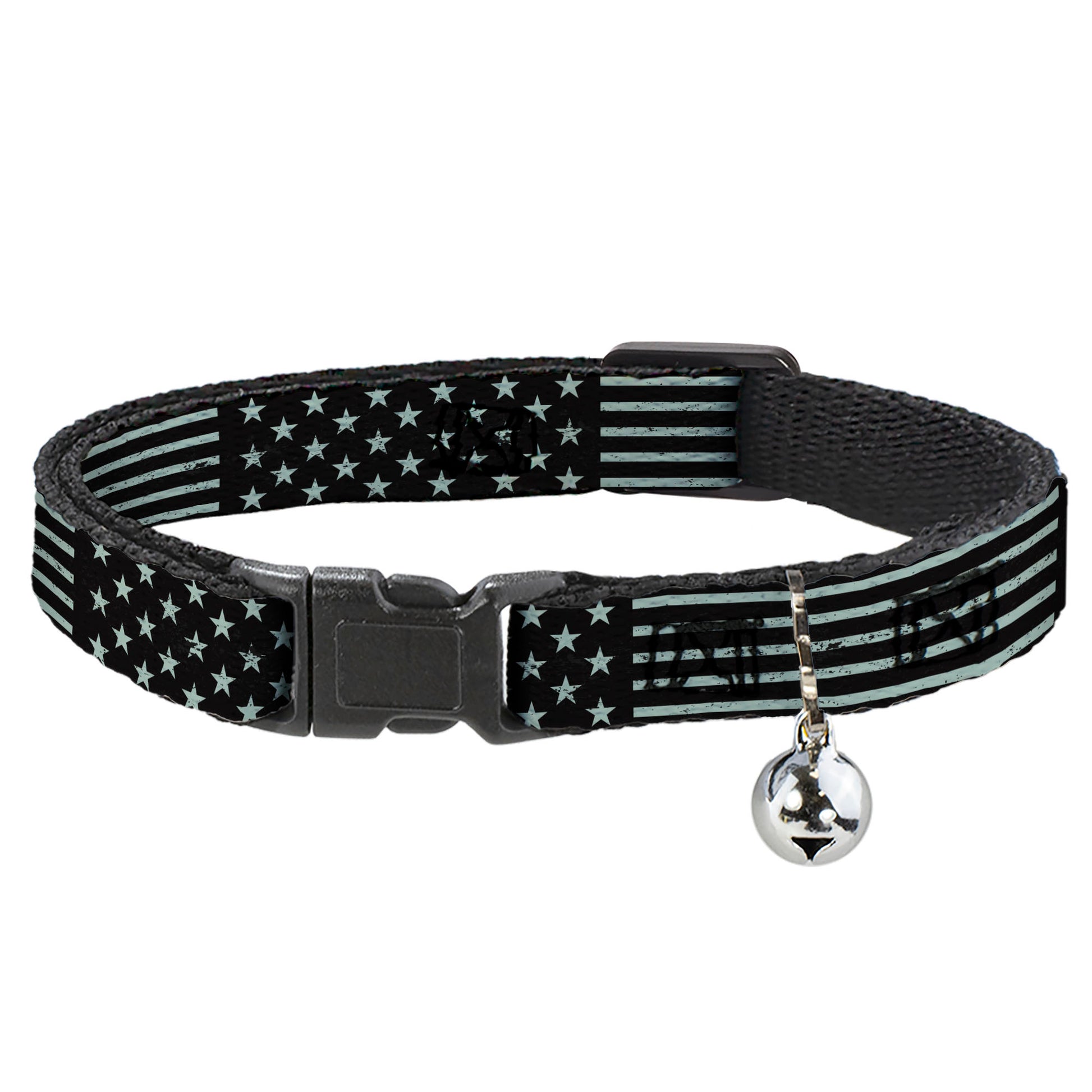 Cat Collar Breakaway - Americana Stars & Stripes2 Weathered Black Gray Breakaway Cat Collars Buckle-Down