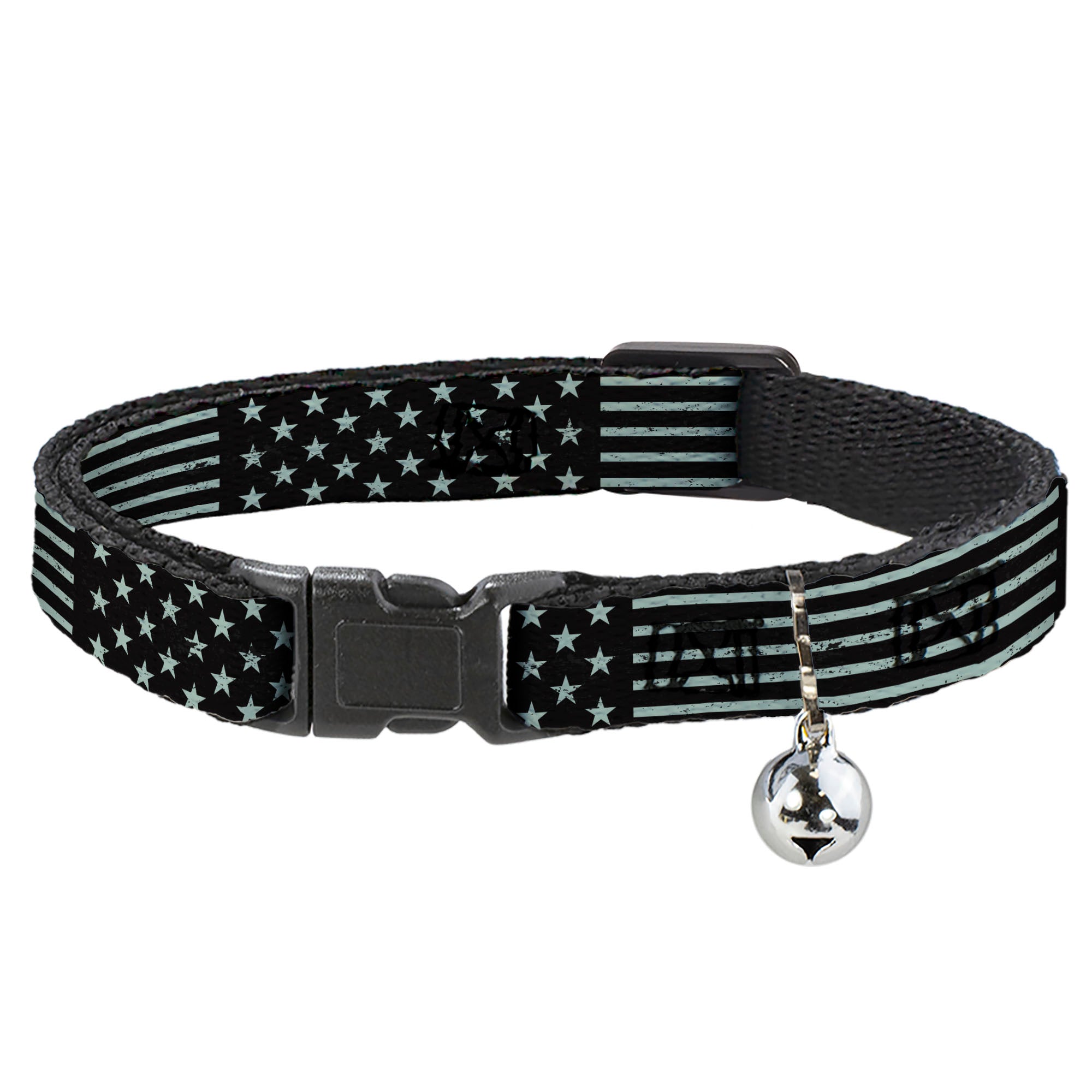 Cat Collar Breakaway - Americana Stars & Stripes2 Weathered Black Gray Breakaway Cat Collars Buckle-Down