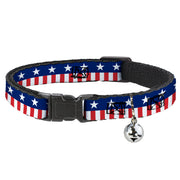 Cat Collar Breakaway - Americana Stars & Stripes2 Blue White Red White Breakaway Cat Collars Buckle-Down