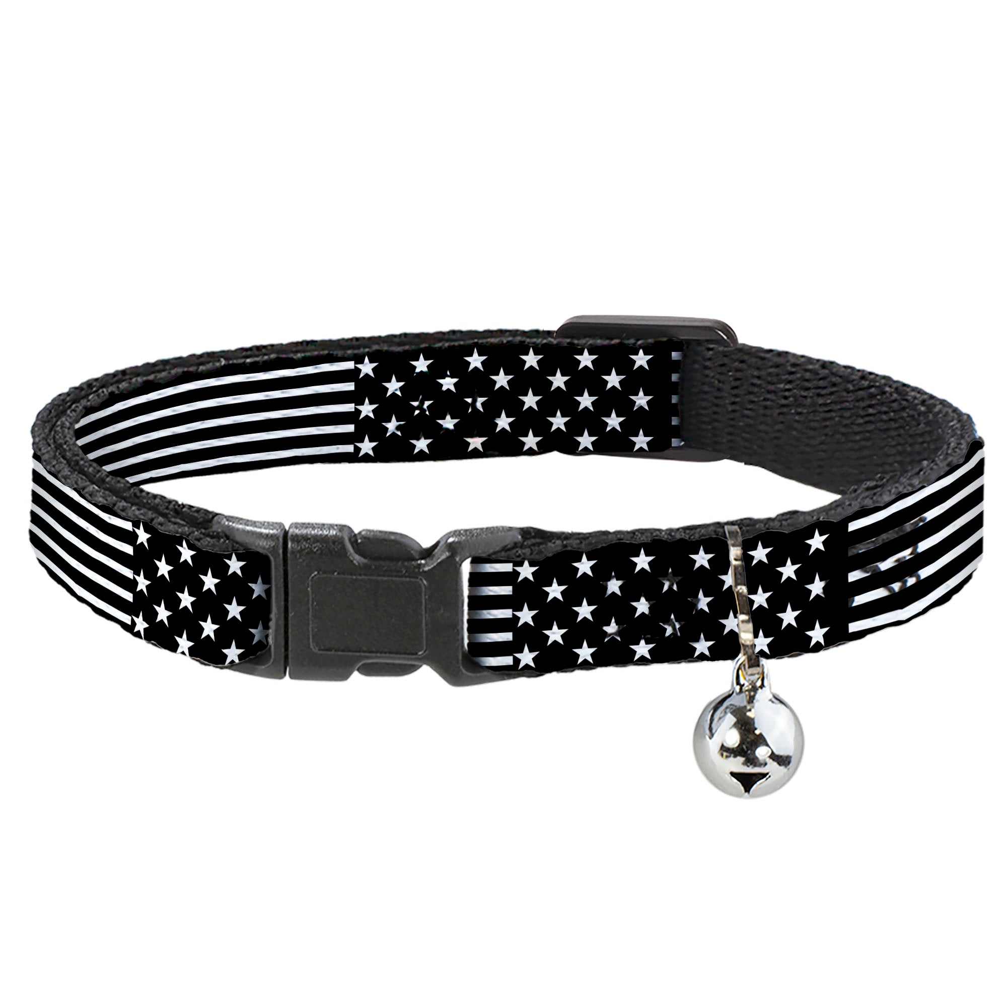 Cat Collar Breakaway - Americana Stars & Stripes2 Black White Breakaway Cat Collars Buckle-Down