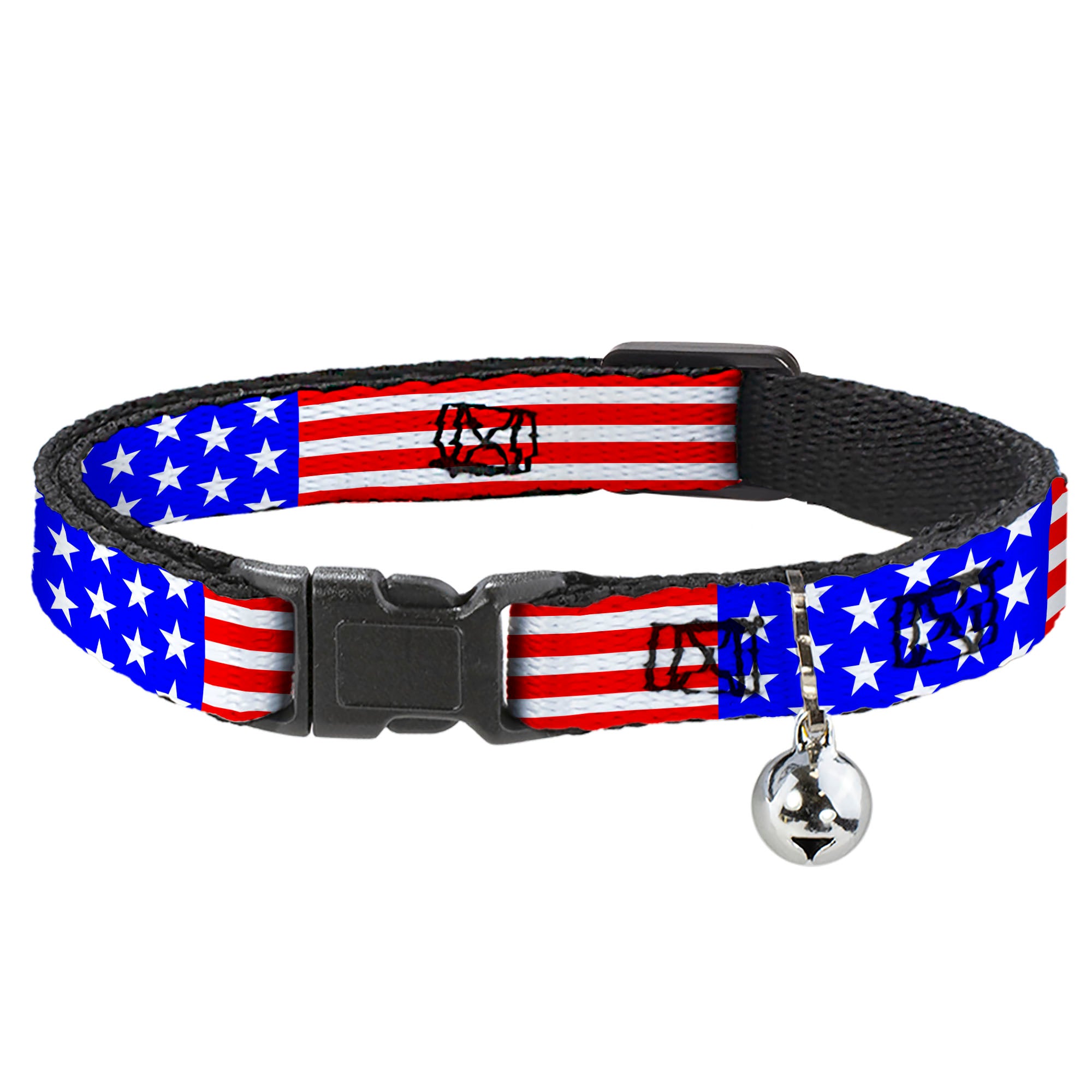 Cat Collar Breakaway - Americana Stars & Stripes3 Red White Blue Breakaway Cat Collars Buckle-Down