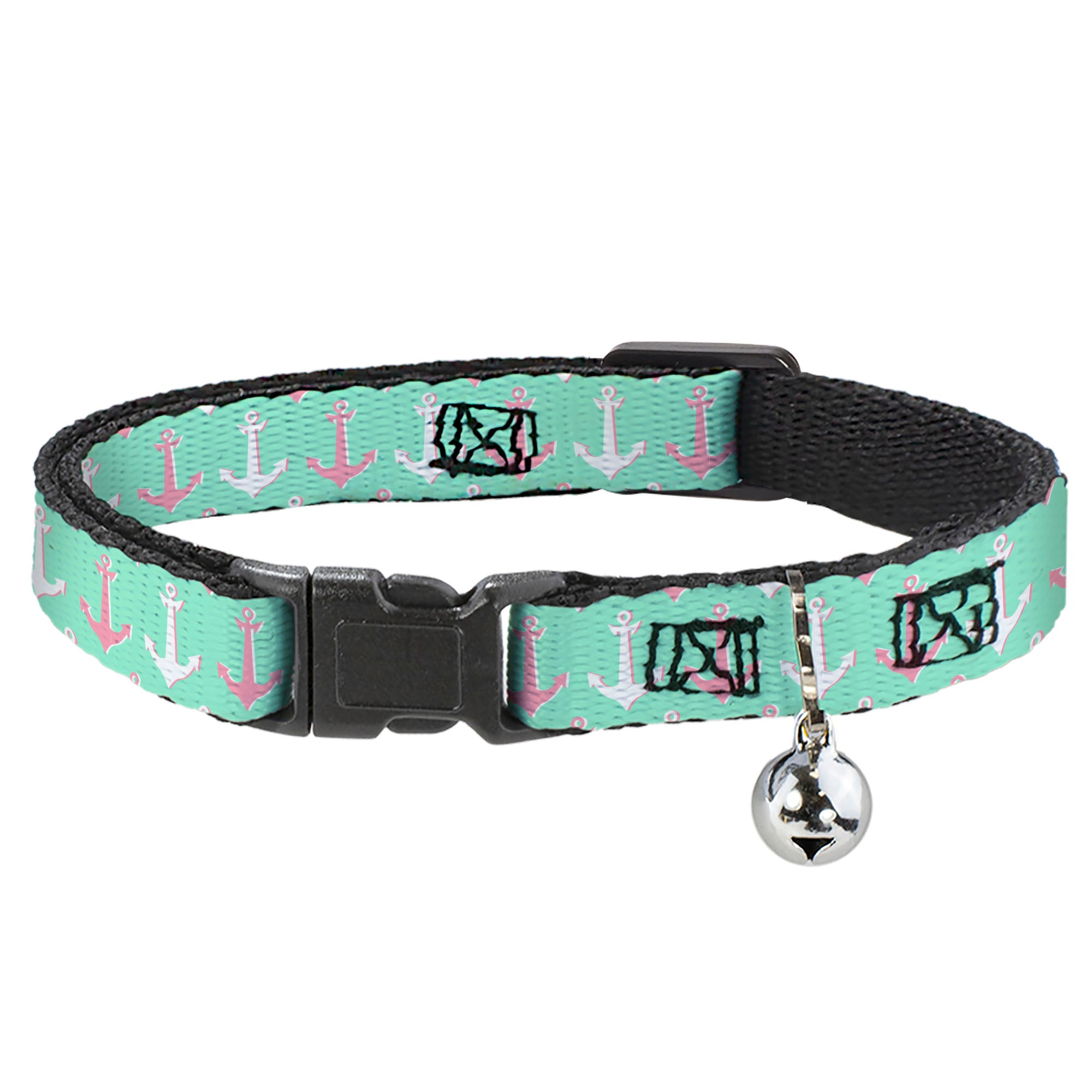 Cat Collar Breakaway - Anchor2 C U Green Pink White Breakaway Cat Collars Buckle-Down