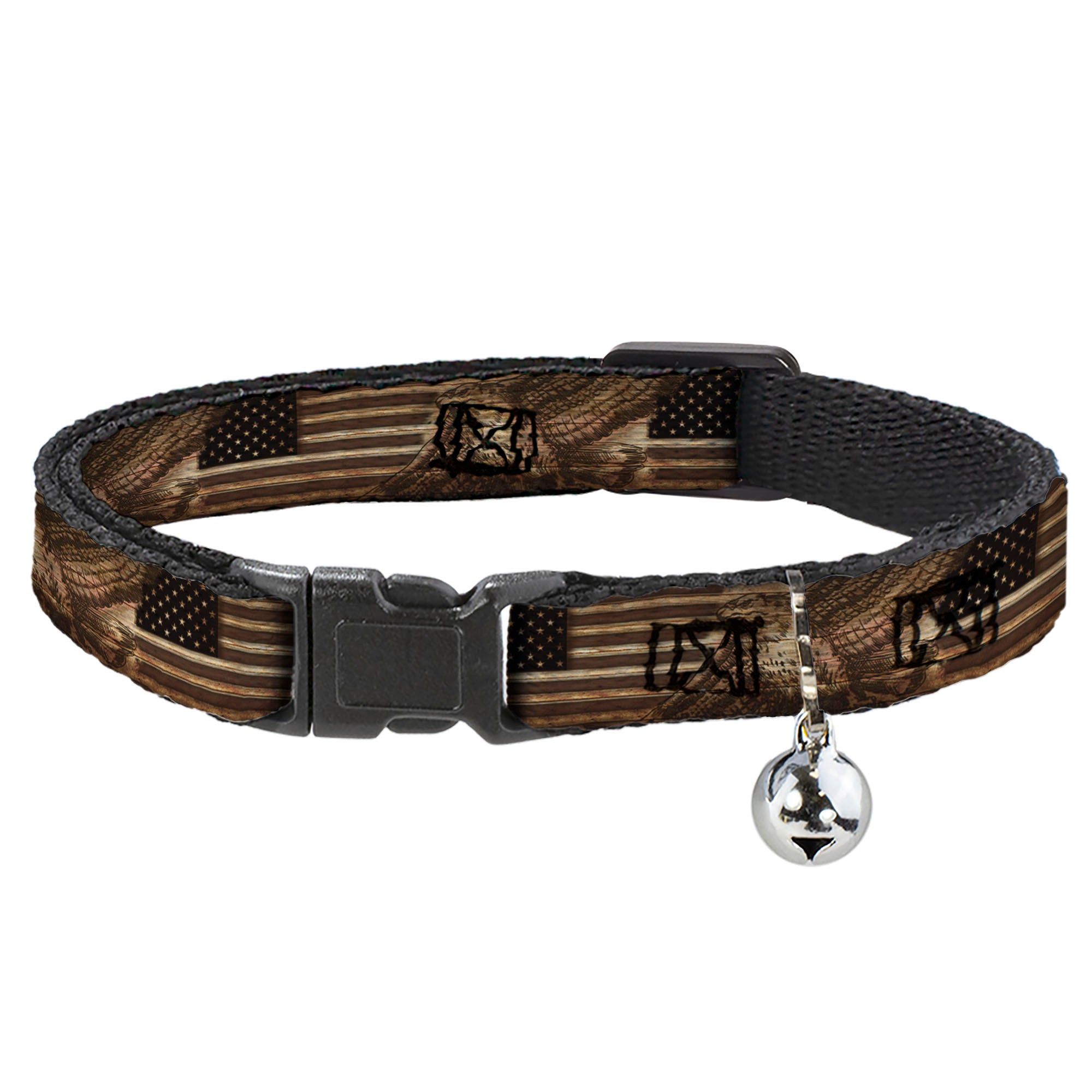 Cat Collar Breakaway - Americana Eagle & Flag Rustic Wood Grain Breakaway Cat Collars Buckle-Down