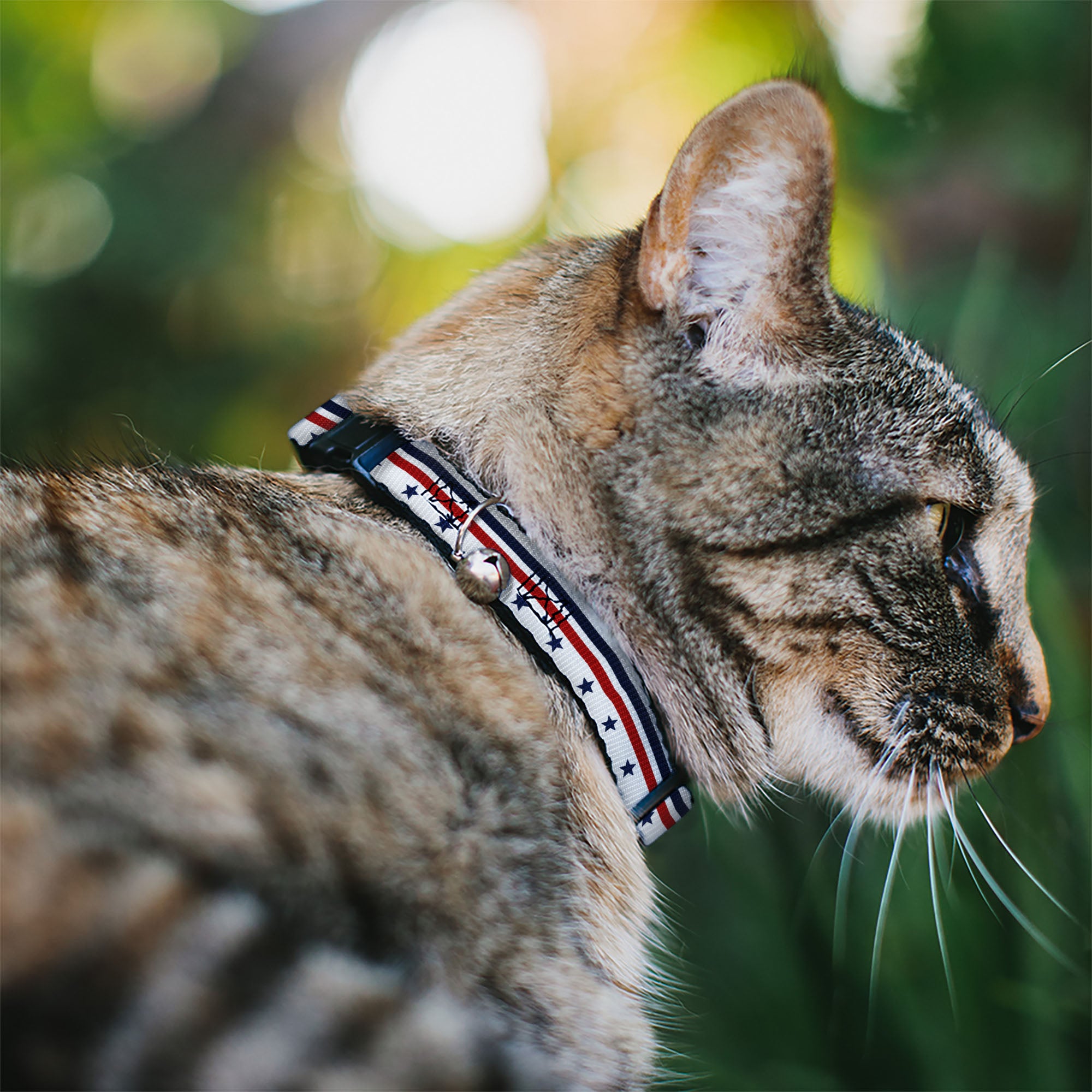 Cat Collar Breakaway - Americana Stars & Stripes5 White Blue Red Breakaway Cat Collars Buckle-Down