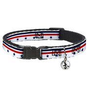 Cat Collar Breakaway - Americana Stars & Stripes5 White Blue Red Breakaway Cat Collars Buckle-Down