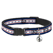 Cat Collar Breakaway - Americana Stars & Stripes 6 Blue White Red Breakaway Cat Collars Buckle-Down