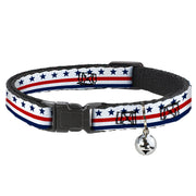 Cat Collar Breakaway - Americana Stars & Stripes7 White Blue Red Breakaway Cat Collars Buckle-Down