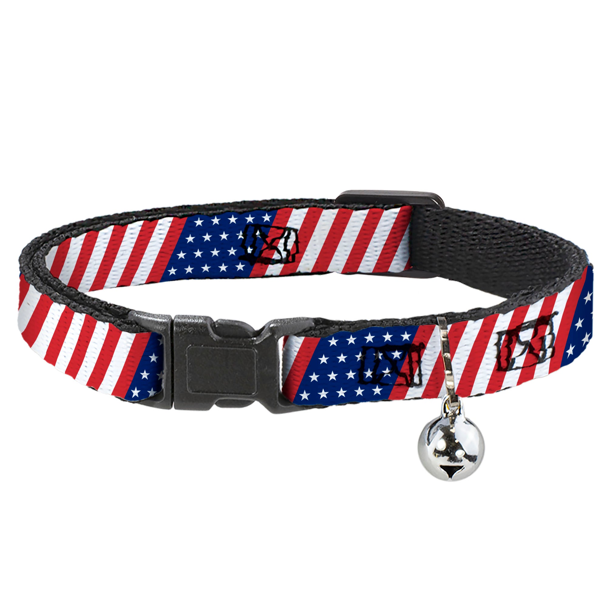 Cat Collar Breakaway - American Flag Diagonal Breakaway Cat Collars Buckle-Down