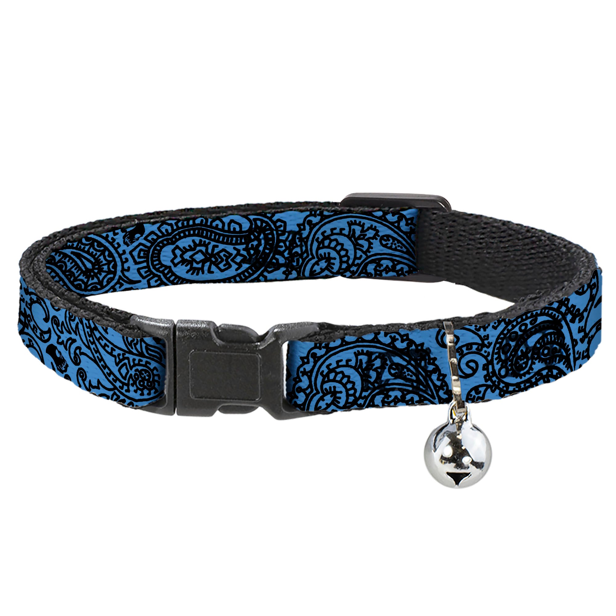 Cat Collar Breakaway - Bandana Skulls Baby Blue Black Breakaway Cat Collars Buckle-Down