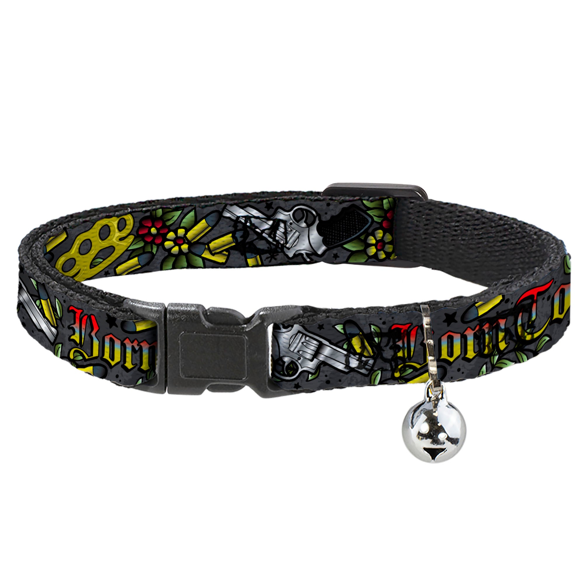 Cat Collar Breakaway - Born to Raise Hell Gray Breakaway Cat Collars Buckle-Down