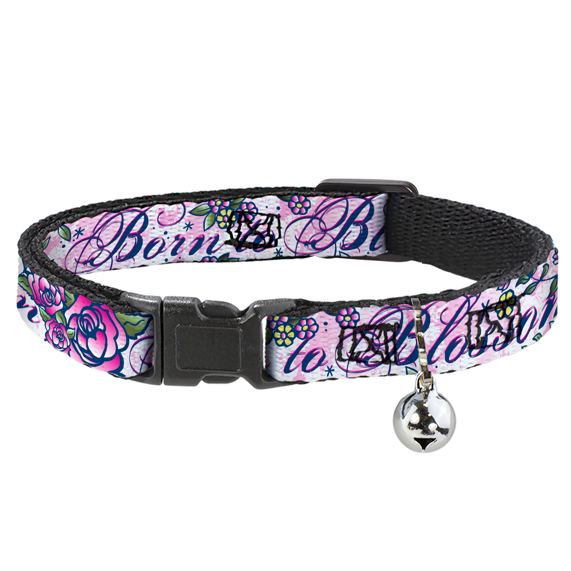 Cat Collar Breakaway - Born to Blossom Blue Breakaway Cat Collars Buckle-Down