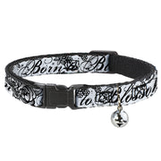 Cat Collar Breakaway - Born to Blossom Black White Breakaway Cat Collars Buckle-Down