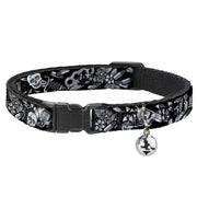 Cat Collar Breakaway - Born to Raise Hell Black White Breakaway Cat Collars Buckle-Down