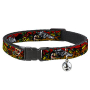 Cat Collar Breakaway - Born to Raise Hell CLOSE-UP Red Breakaway Cat Collars Buckle-Down