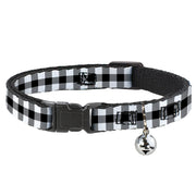 Cat Collar Breakaway - Buffalo Plaid Black White Breakaway Cat Collars Buckle-Down