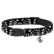 Cat Collar Breakaway - Butterfly Garden Black White Breakaway Cat Collars Buckle-Down