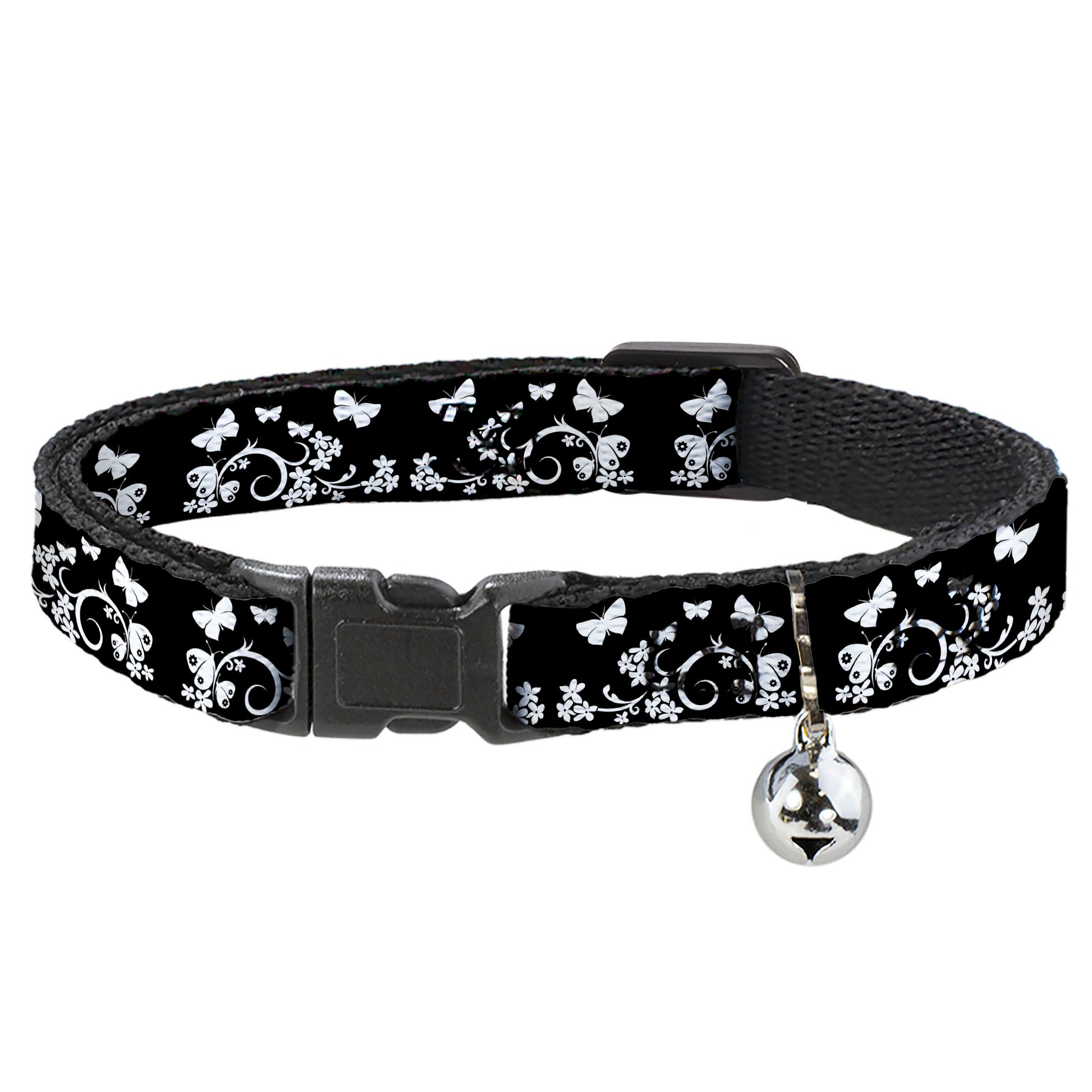 Cat Collar Breakaway - Butterfly Garden Black White Breakaway Cat Collars Buckle-Down
