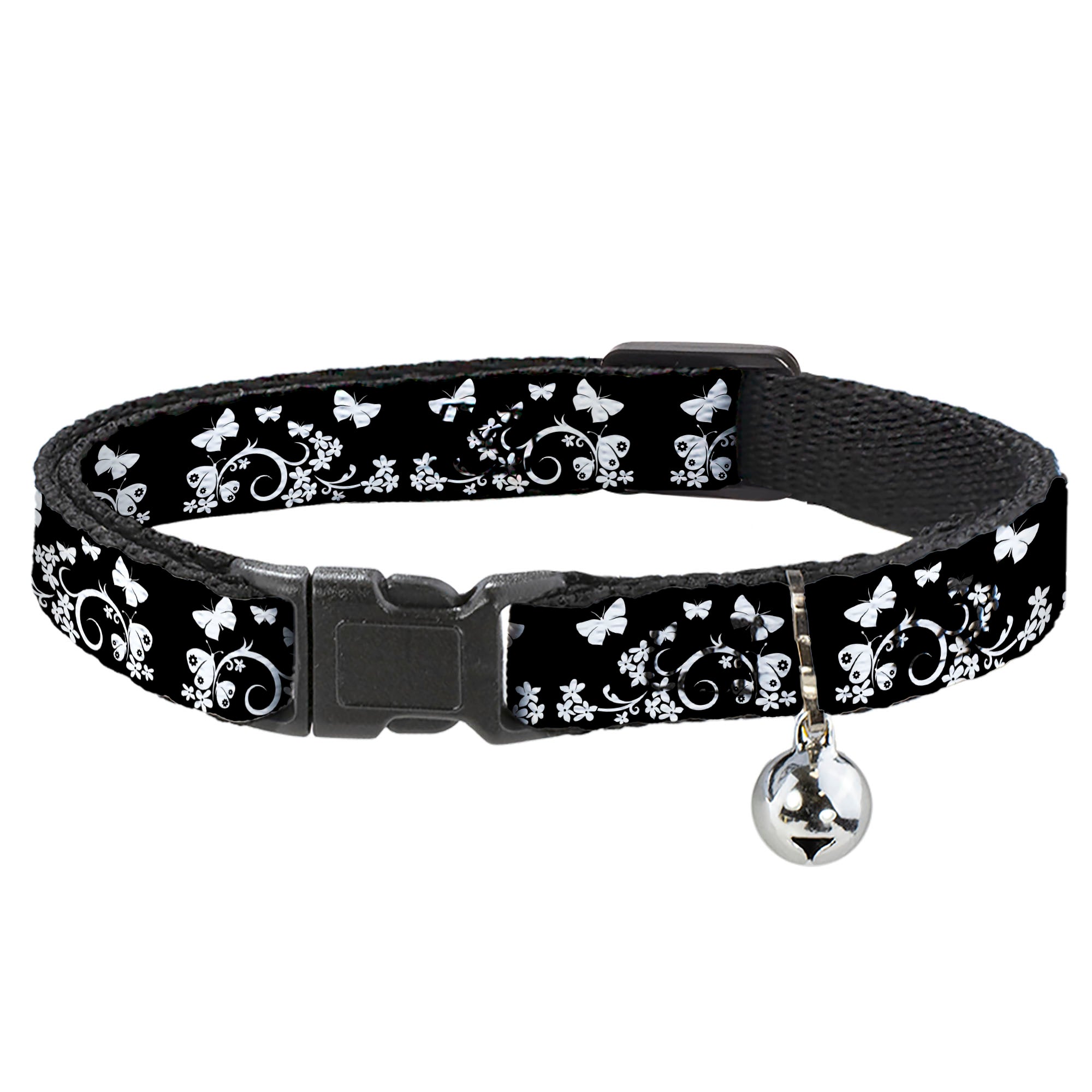 Cat Collar Breakaway - Butterfly Garden Black White Breakaway Cat Collars Buckle-Down