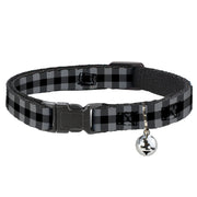 Cat Collar Breakaway - Buffalo Plaid Black Gray Breakaway Cat Collars Buckle-Down