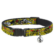 Cat Collar Breakaway - Born to Raise Hell Yellow Breakaway Cat Collars Buckle-Down