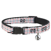 Cat Collar Breakaway - BD Plaid White Gray Red Breakaway Cat Collars Buckle-Down