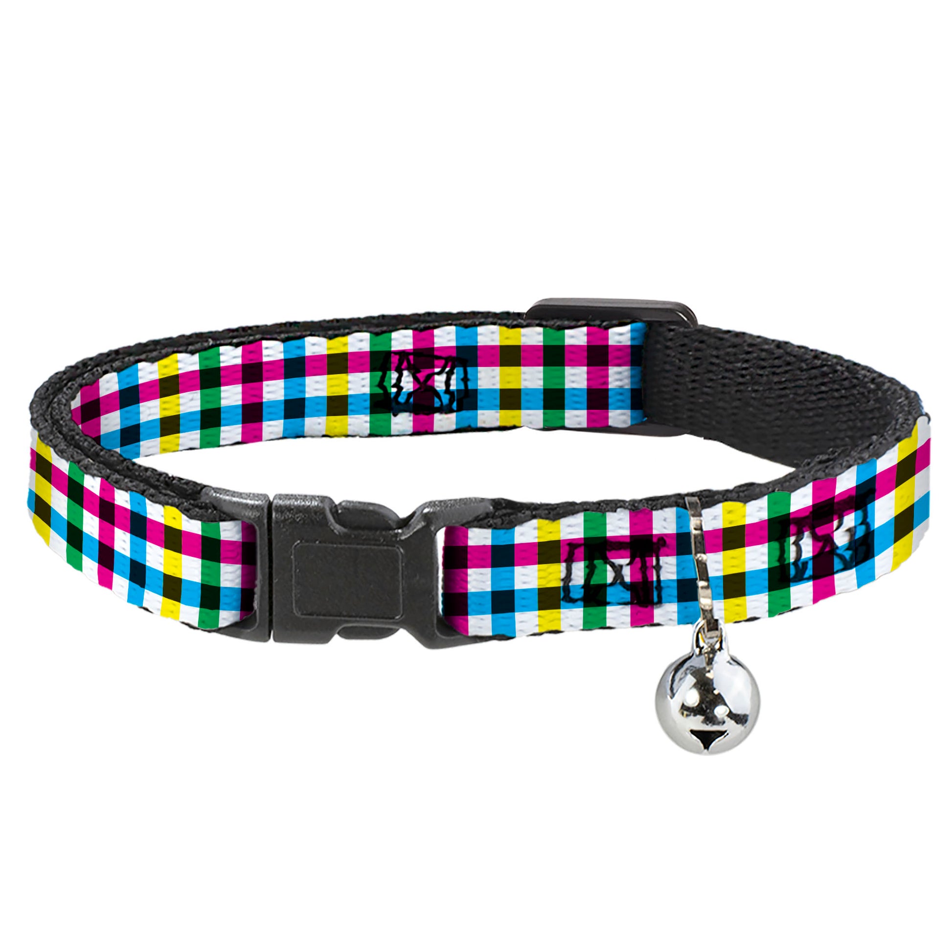 Cat Collar Breakaway - Buffalo Plaid White Multi Color Breakaway Cat Collars Buckle-Down