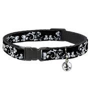 Cat Collar Breakaway - Butterfly Garden 2 Black White Breakaway Cat Collars Buckle-Down