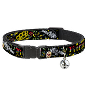 Cat Collar Breakaway - Born to Raise Hell Black Breakaway Cat Collars Buckle-Down