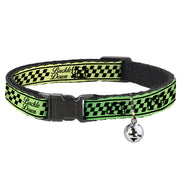 Cat Collar Breakaway - Buckle-Down Cab Stripe Green Yellow Fade Breakaway Cat Collars Buckle-Down