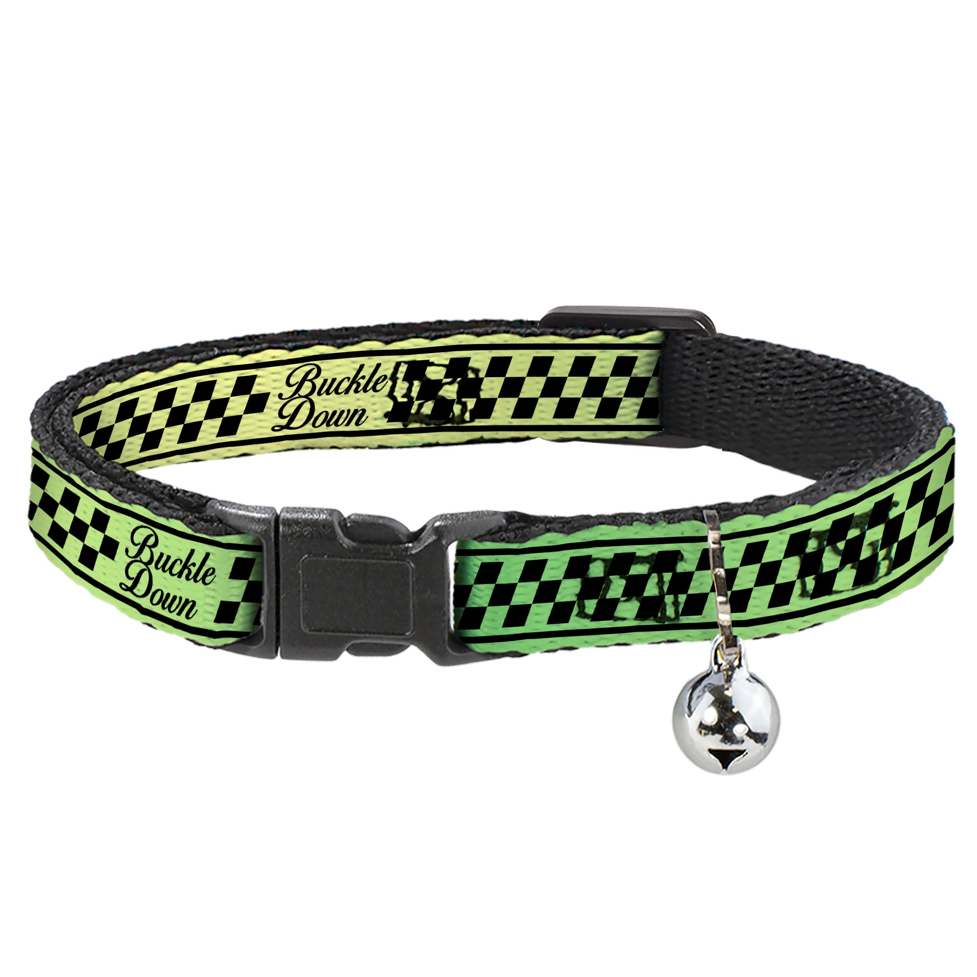Cat Collar Breakaway - Buckle-Down Cab Stripe Green Yellow Fade Breakaway Cat Collars Buckle-Down