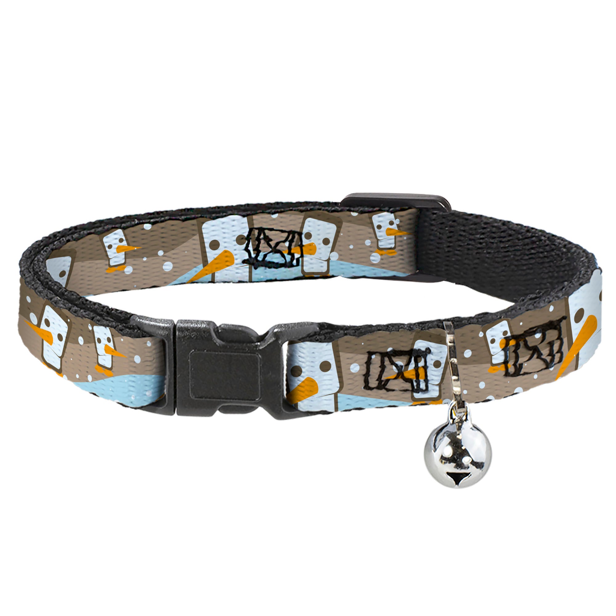 Cat Collar Breakaway - Block Penguins Tan Breakaway Cat Collars Buckle-Down
