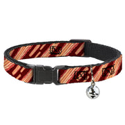 Cat Collar Breakaway - Bacon Slices Maroon Breakaway Cat Collars Buckle-Down