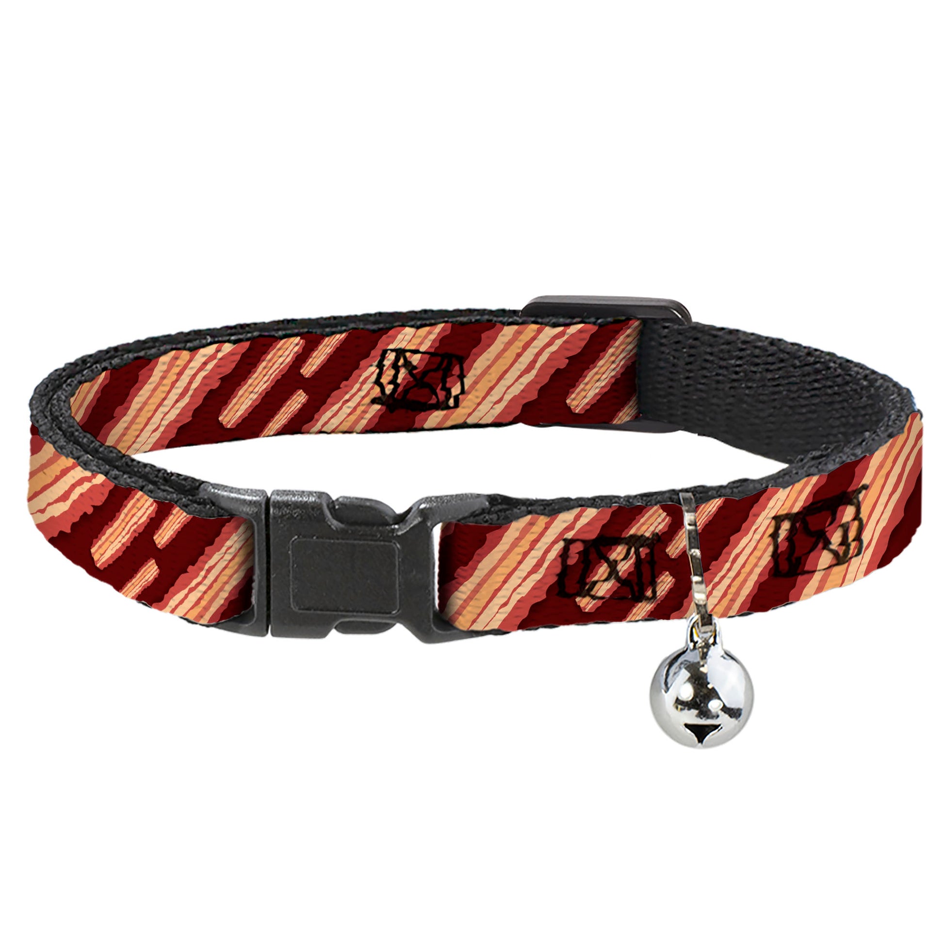 Cat Collar Breakaway - Bacon Slices Maroon Breakaway Cat Collars Buckle-Down