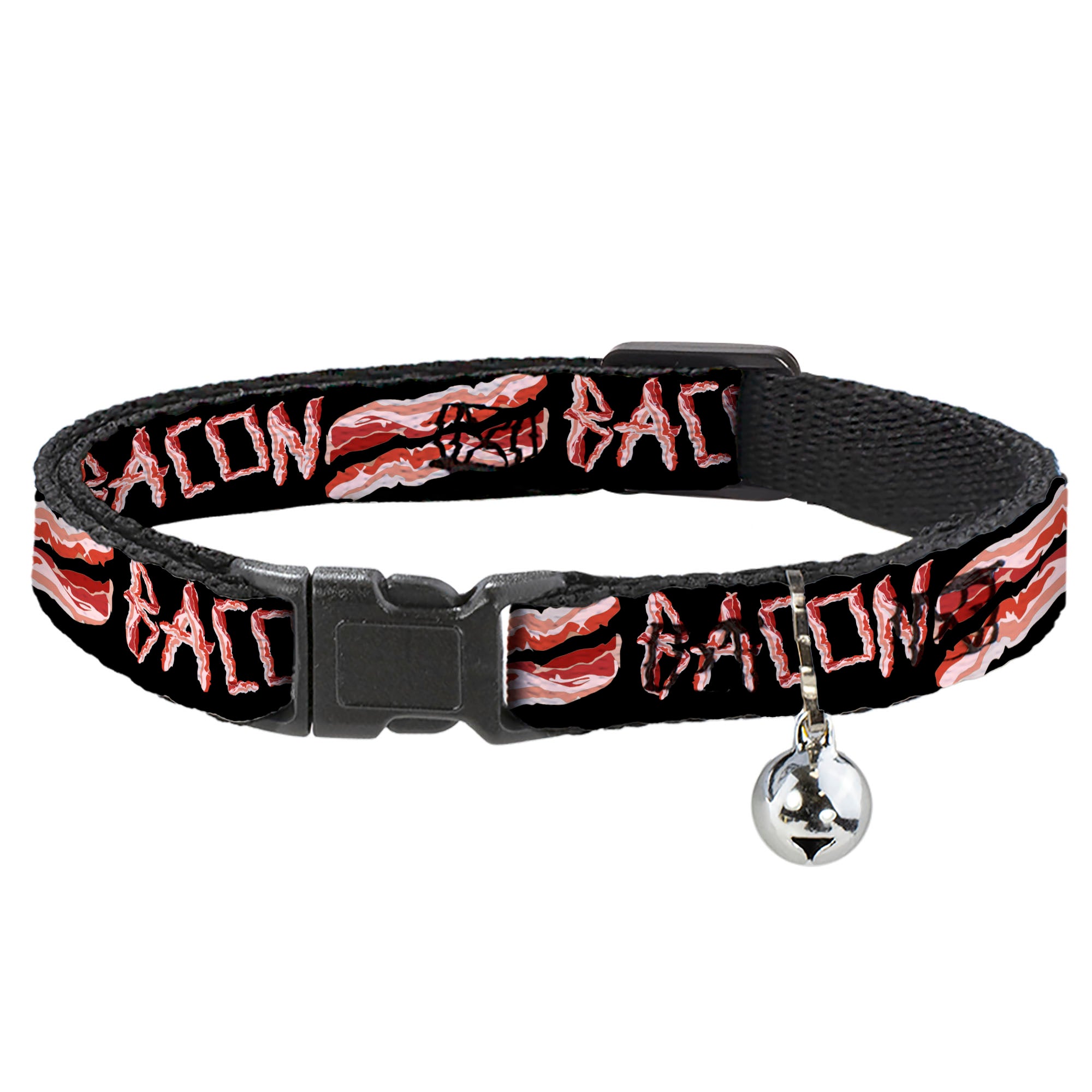Cat Collar Breakaway - Bacon w Text2 Breakaway Cat Collars Buckle-Down