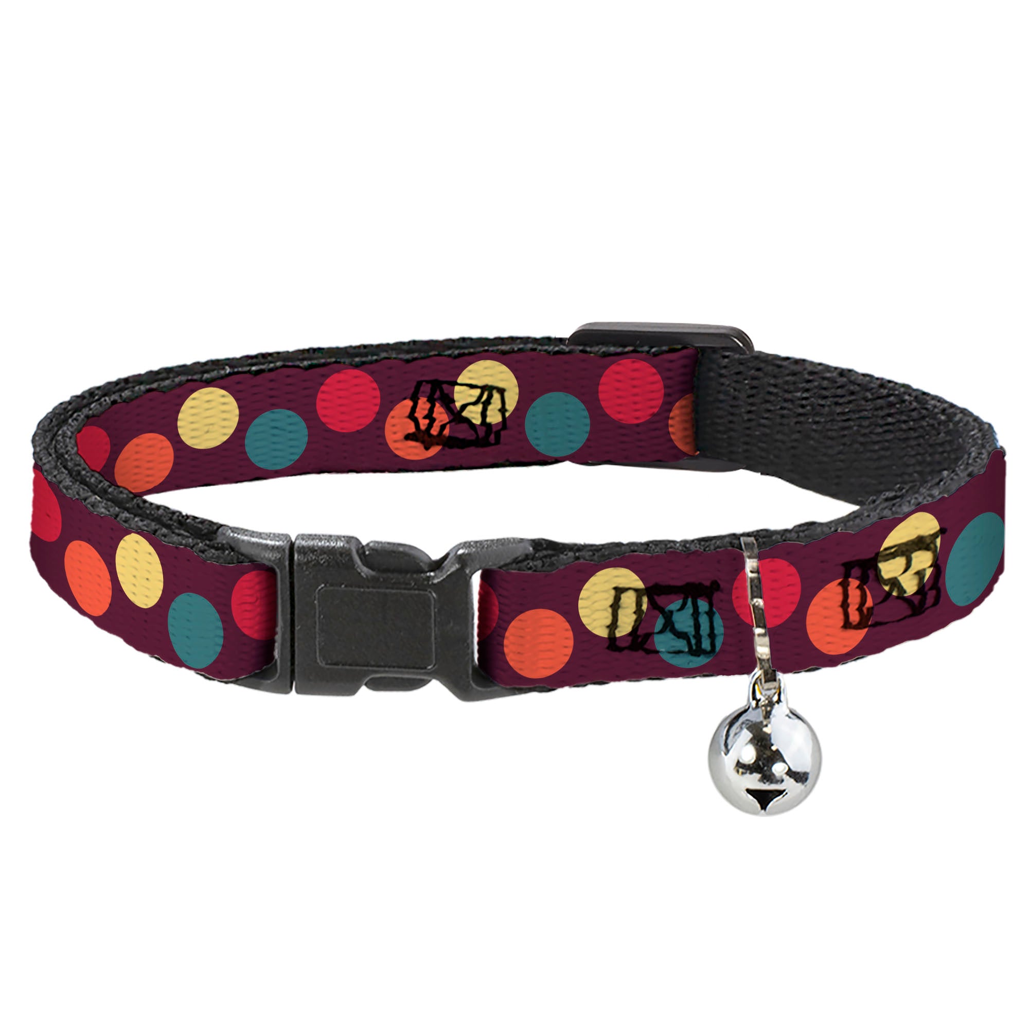 Cat Collar Breakaway - Big Dots Purple Multi Pastel Breakaway Cat Collars Buckle-Down