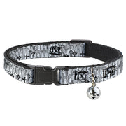 Cat Collar Breakaway - Crosses Assorted Distressed White Black Breakaway Cat Collars Buckle-Down
