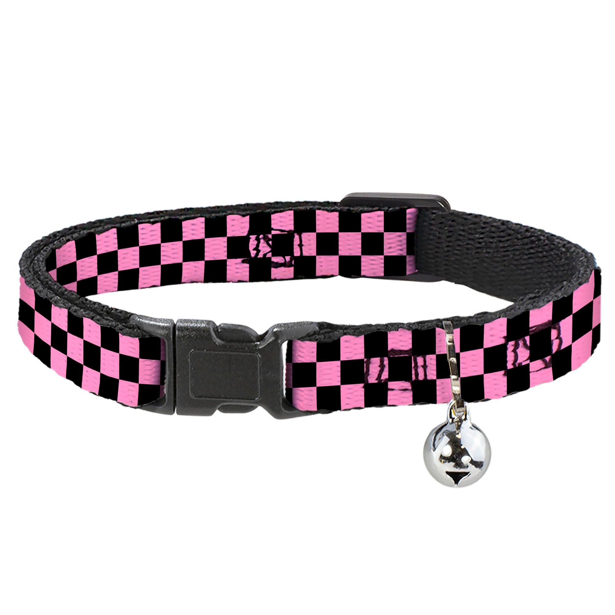 Cat Collar Breakaway - Checker Black Baby Pink Breakaway Cat Collars Buckle-Down