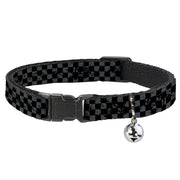 Cat Collar Breakaway - Checker Weathered Black Gray Breakaway Cat Collars Buckle-Down