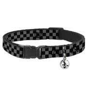 Cat Collar Breakaway - Checker Black Gray Breakaway Cat Collars Buckle-Down