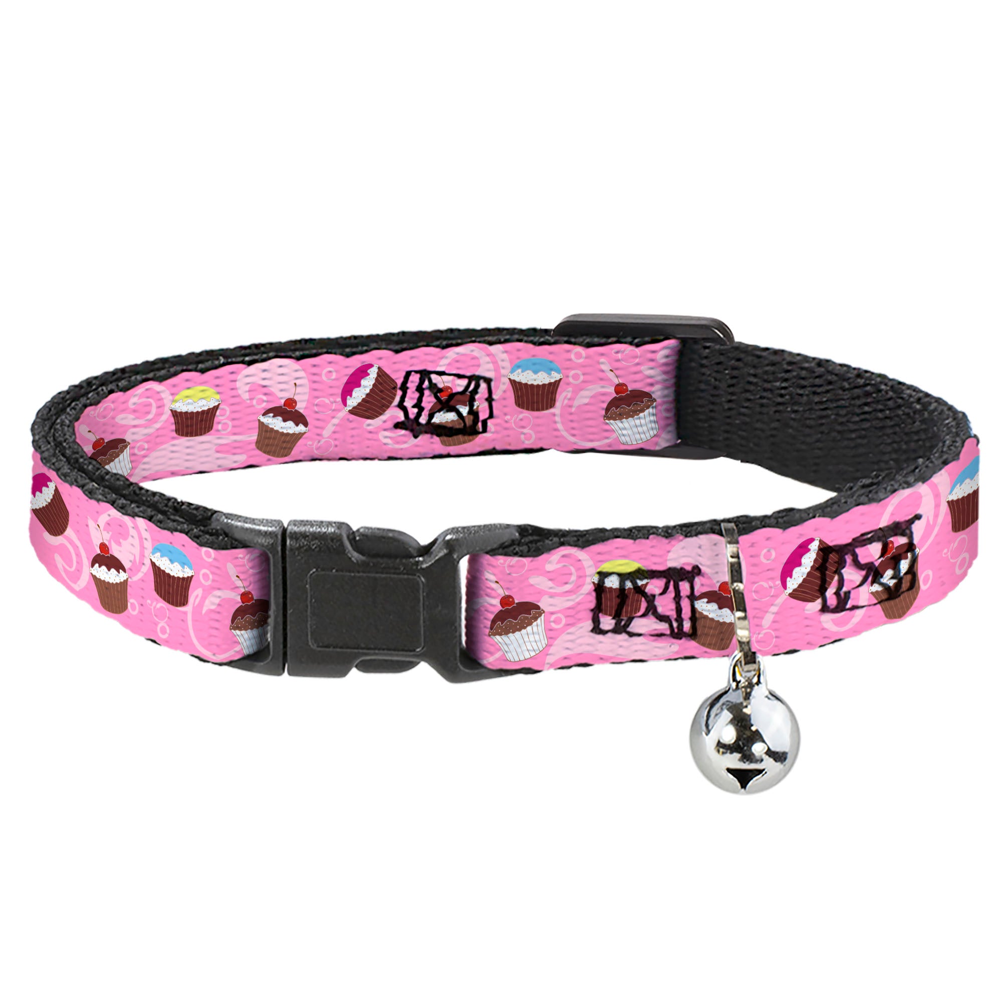 Cat Collar Breakaway - Cupcake Swirls Pink Multi Color Breakaway Cat Collars Buckle-Down