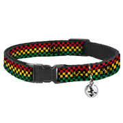 Cat Collar Breakaway - Checker Black Rasta Breakaway Cat Collars Buckle-Down