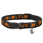 Cat Collar Breakaway - Cassette Splatter Gray Orange Breakaway Cat Collars Buckle-Down
