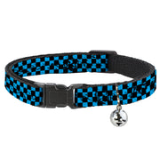 Cat Collar Breakaway - Checker Weathered Black Turquoise Breakaway Cat Collars Buckle-Down