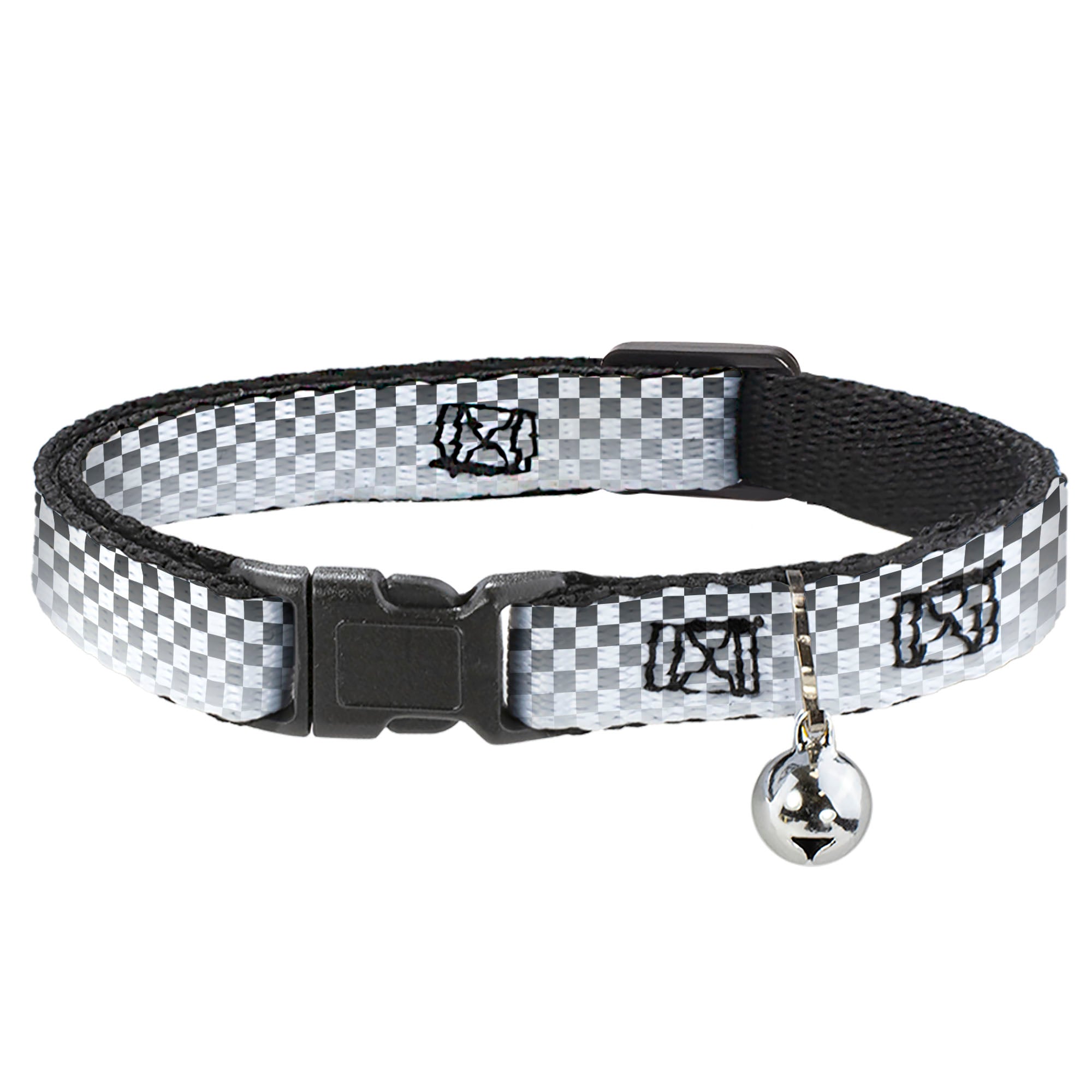 Cat Collar Breakaway - Checker Black White Fade Out Breakaway Cat Collars Buckle-Down