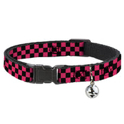 Cat Collar Breakaway - Checker Black Honeysuckle Red Breakaway Cat Collars Buckle-Down
