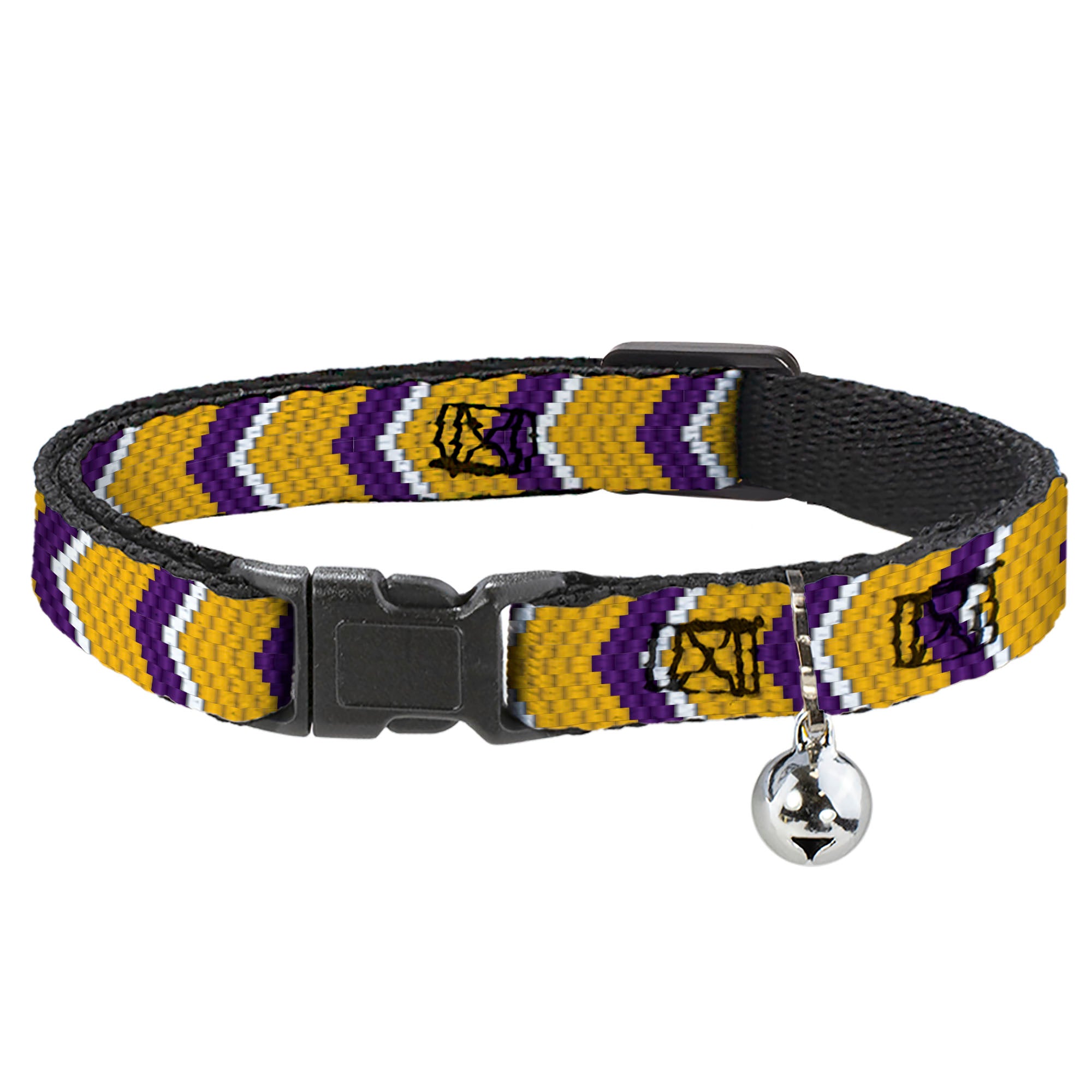 Cat Collar Breakaway - Chevron Weave Gold Purple White Breakaway Cat Collars Buckle-Down