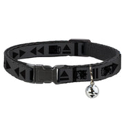 Cat Collar Breakaway - Control Buttons Black Gray Breakaway Cat Collars Buckle-Down