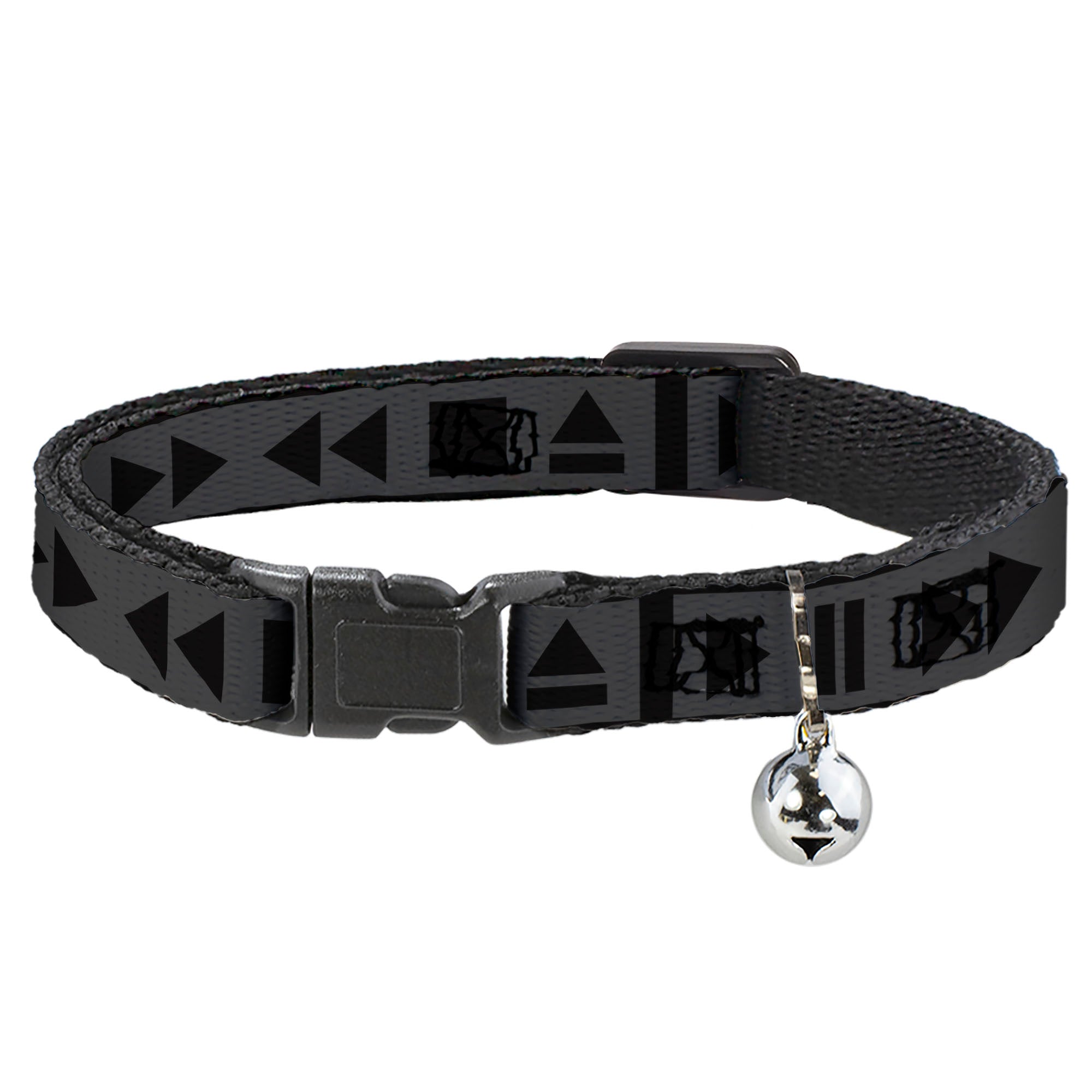 Cat Collar Breakaway - Control Buttons Black Gray Breakaway Cat Collars Buckle-Down